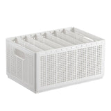 Closet Foldable Pants Storage Box Pure White Adjustable Dividers Rugged Divided Clothing Storage Boxes for Bedroom Wardrobe Large 7 Grids: 6 Baffles