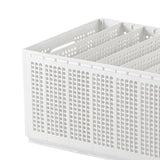 Closet Foldable Pants Storage Box Pure White Adjustable Dividers Rugged Divided Clothing Storage Boxes for Bedroom Wardrobe Large 7 Grids: 6 Baffles - Low Angle