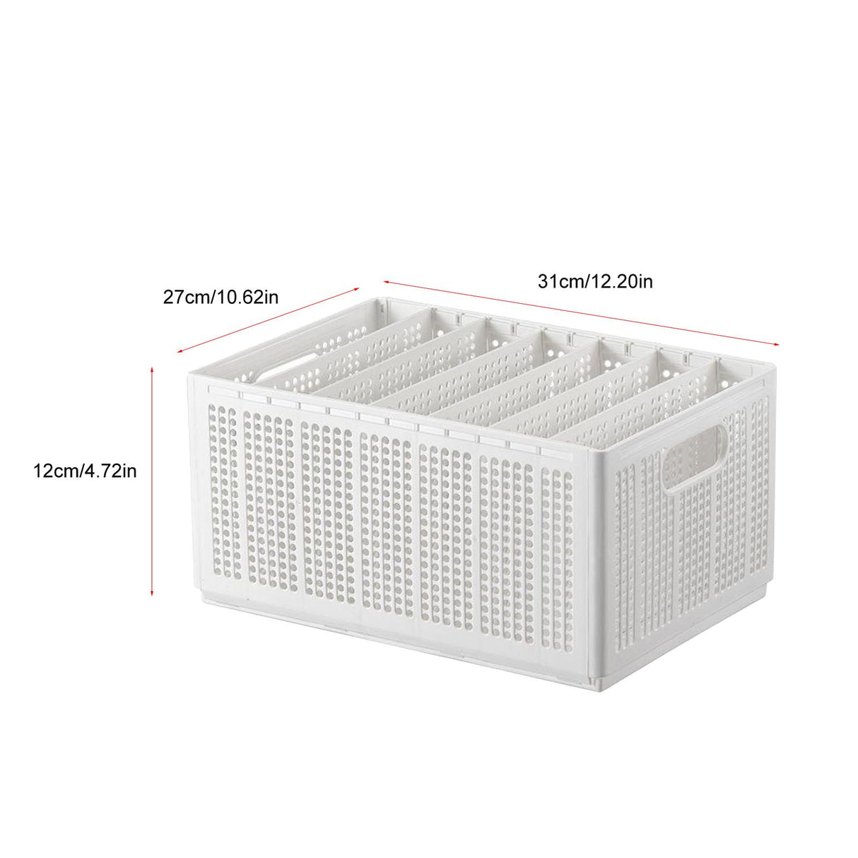 Closet Foldable Pants Storage Box Pure White Adjustable Dividers Rugged Divided Clothing Storage Boxes for Bedroom Wardrobe Large 7 Grids: 6 Baffles