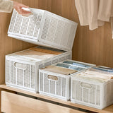 Closet Foldable Pants Storage Box Pure White Adjustable Dividers Rugged Divided Clothing Storage Boxes for Bedroom Wardrobe Large 7 Grids: 6 Baffles - Extra Image
