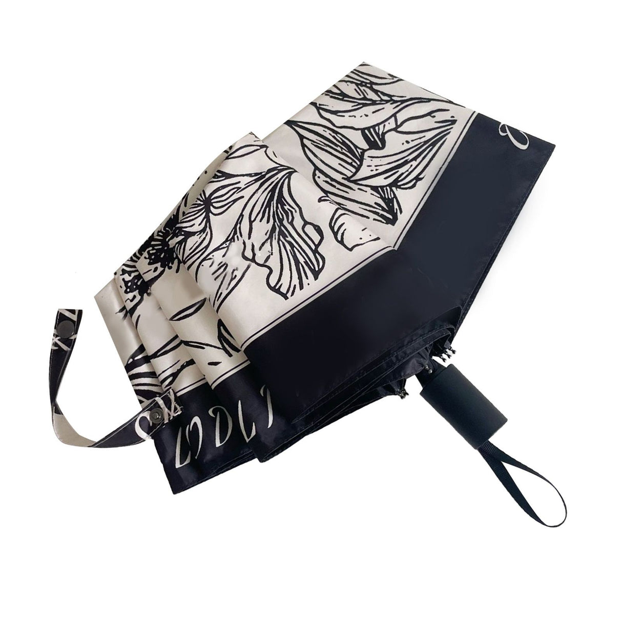 Vintage Floral Sunshade Umbrella Windproof Manual Operation Lightweight Folding Umbrella for Women Girls Kids