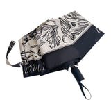 Vintage Floral Sunshade Umbrella Windproof Manual Operation Lightweight Folding Umbrella for Women Girls Kids - Top-Down View