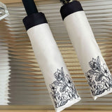 Vintage Floral Sunshade Umbrella Windproof Manual Operation Lightweight Folding Umbrella for Women Girls Kids - Close-Up Angle