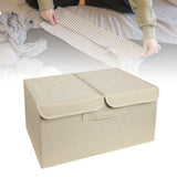 Underwear Socks Storage Organizer with Double Lid Foldable Thick Sock Underwear Storage Case for Socks Bras Ties Towels Khaki