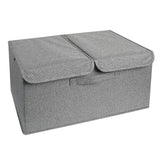 Underwear Socks Storage Organizer with Double Lid Foldable Thick Sock Underwear Storage Case for Socks Bras Ties Towels Dark Gray