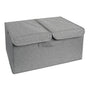 Underwear Socks Storage Organizer with Double Lid Foldable Thick Sock Underwear Storage Case for Socks Bras Ties Towels Dark Gray