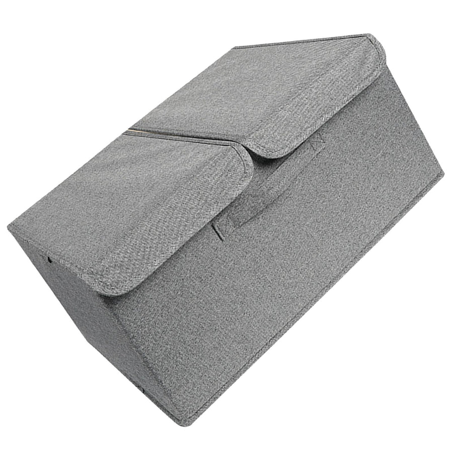 Underwear Socks Storage Organizer with Double Lid Foldable Thick Sock Underwear Storage Case for Socks Bras Ties Towels Dark Gray