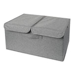 Underwear Socks Storage Organizer with Double Lid Foldable Thick Sock Underwear Storage Case for Socks Bras Ties Towels Dark Gray