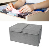 Underwear Socks Storage Organizer with Double Lid Foldable Thick Sock Underwear Storage Case for Socks Bras Ties Towels Dark Gray