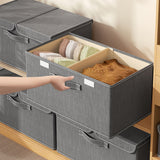 Underwear Socks Storage Organizer with Double Lid Foldable Thick Sock Underwear Storage Case for Socks Bras Ties Towels Dark Gray