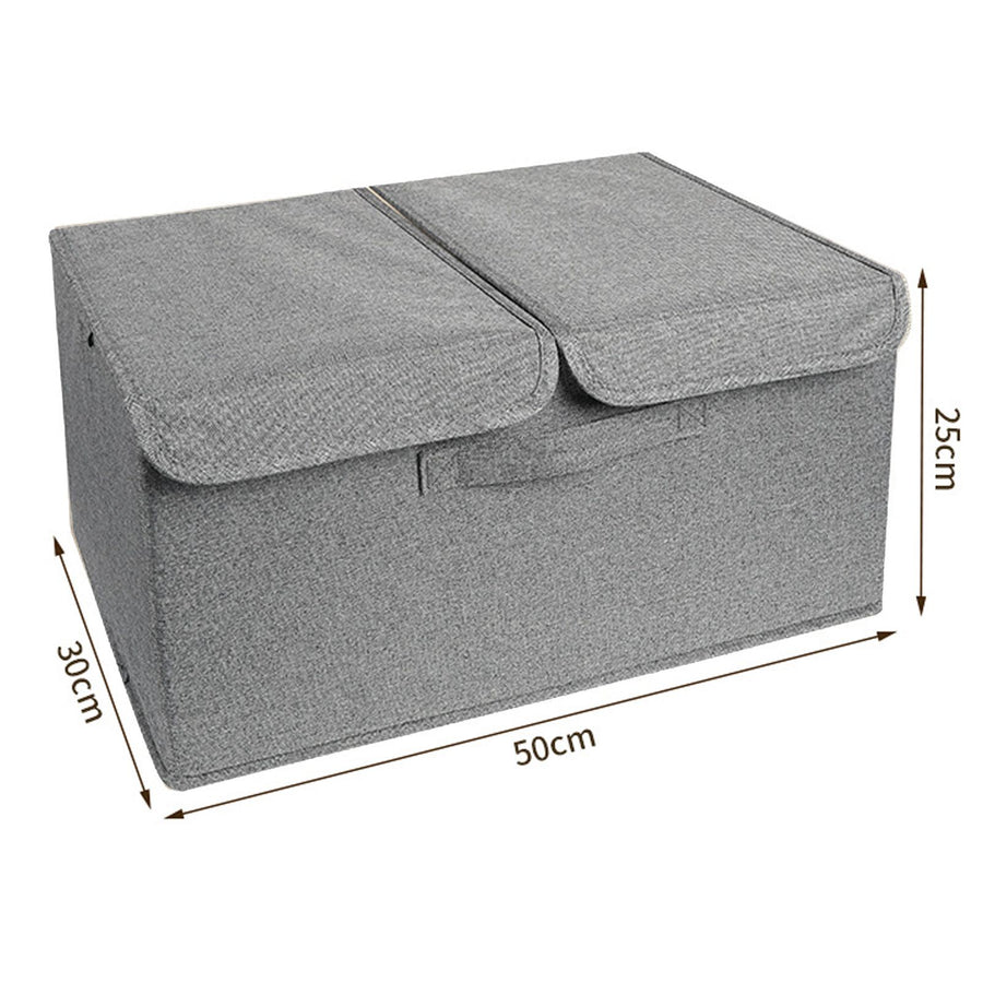 Underwear Socks Storage Organizer with Double Lid Foldable Thick Sock Underwear Storage Case for Socks Bras Ties Towels Dark Gray