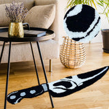 Skull Knife Carpet Horror Scary Scream Bedside Rug Wear Resistant Cashmere Home Welcome Decor 50.8CM
