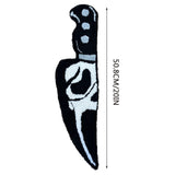 Skull Knife Carpet Horror Scary Scream Bedside Rug Wear Resistant Cashmere Home Welcome Decor 50.8CM