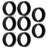 8PCS Luggage Suitcase Wheels Covers Noise Canceling Shock Absorbing Trolley Case Silicone Caster Protection Cover Black - Top-Down View