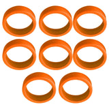 8PCS Luggage Suitcase Wheels Covers Noise Canceling Shock Absorbing Trolley Case Silicone Caster Protection Cover Orange - Rear View