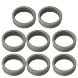 8PCS Luggage Suitcase Wheels Covers Noise Canceling Shock Absorbing Trolley Case Silicone Caster Protection Cover Light Gray - Top-Down View