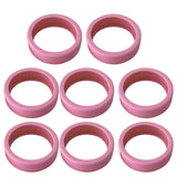 8PCS Luggage Suitcase Wheels Covers Noise Canceling Shock Absorbing Trolley Case Silicone Caster Protection Cover Pink - Top-Down View