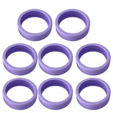 8PCS Luggage Suitcase Wheels Covers Noise Canceling Shock Absorbing Trolley Case Silicone Caster Protection Cover Purple - Top-Down View