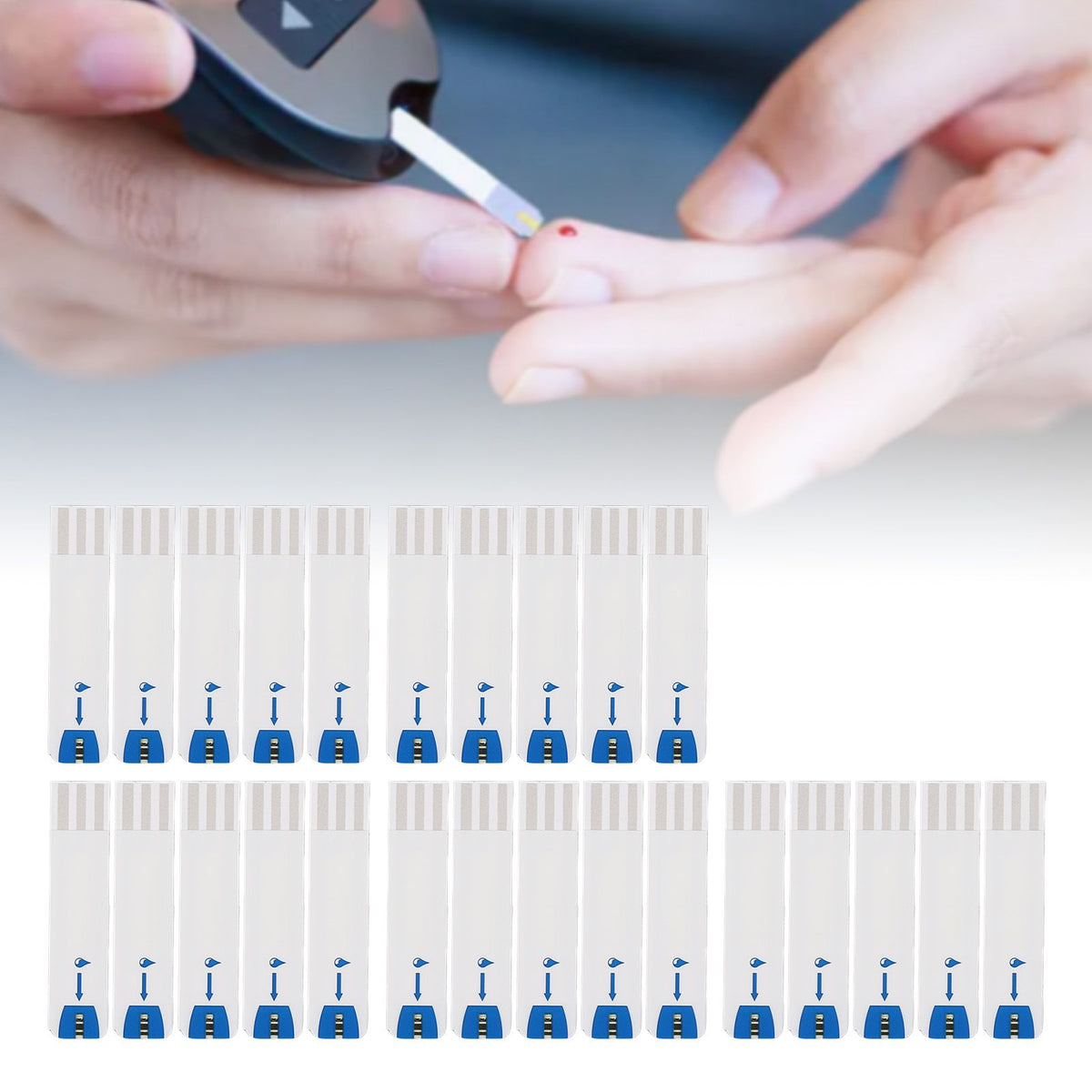 25pcs Blood Glucose Test Strips Home Use Accurate Diabetic Test Strips for Blood Sugar Monitor Self Glucose Testing