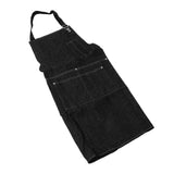 Canvas Apron Multipurpose Stylish Classic Loose Multi Pockets Wear Resistance Workshop Tool Apron for Work Home Black