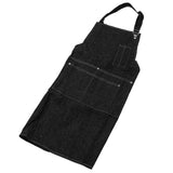 Canvas Apron Multipurpose Stylish Classic Loose Multi Pockets Wear Resistance Workshop Tool Apron for Work Home Black