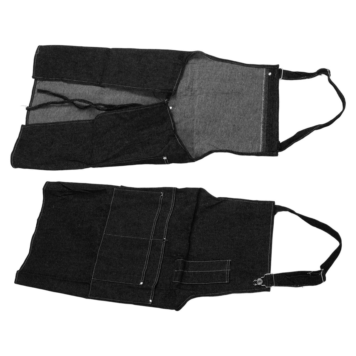 Canvas Apron Multipurpose Stylish Classic Loose Multi Pockets Wear Resistance Workshop Tool Apron for Work Home Black