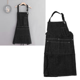 Canvas Apron Multipurpose Stylish Classic Loose Multi Pockets Wear Resistance Workshop Tool Apron for Work Home Black - Extra Image