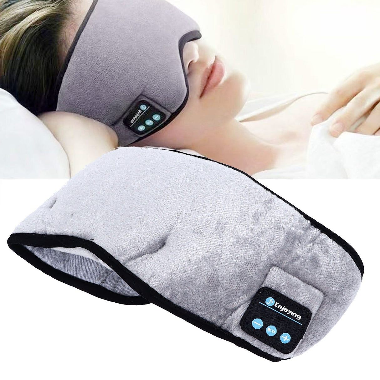 Bluetooth Sleep Eye Patch for Men Women Soft Wireless Sleeping Headphone Eye Cover for Airplane Travel Meditation Grey