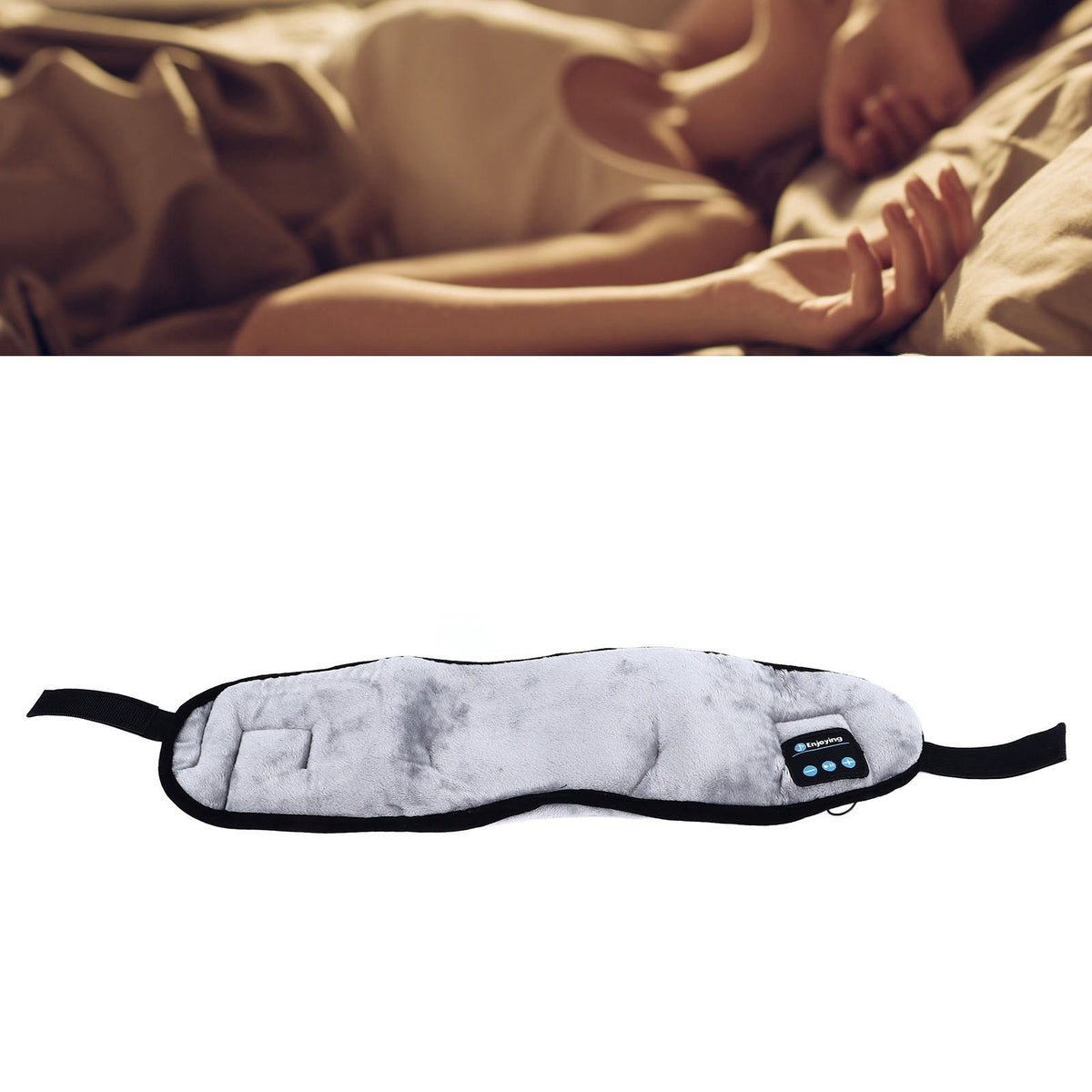 Bluetooth Sleep Eye Patch for Men Women Soft Wireless Sleeping Headphone Eye Cover for Airplane Travel Meditation Grey
