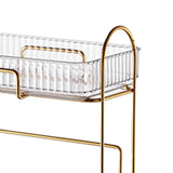 Makeup Organizer 2 Tier Bathroom Countertop Organizer Large Capacity Cosmetic Holder Shelf for Bedroom Dresser Transparent - Low Angle