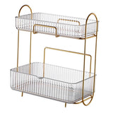 Makeup Organizer 2 Tier Bathroom Countertop Organizer Large Capacity Cosmetic Holder Shelf for Bedroom Dresser Transparent - Extra Image