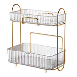 Makeup Organizer 2 Tier Bathroom Countertop Organizer Large Capacity Cosmetic Holder Shelf for Bedroom Dresser Transparent - Extra Image