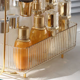 Makeup Organizer 2 Tier Bathroom Countertop Organizer Large Capacity Cosmetic Holder Shelf for Bedroom Dresser Amber - Extra Image