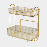 Makeup Organizer 2 Tier Bathroom Countertop Organizer Large Capacity Cosmetic Holder Shelf for Bedroom Dresser Amber - Extra Image