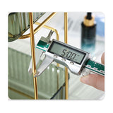 Makeup Organizer 2 Tier Bathroom Countertop Organizer Large Capacity Cosmetic Holder Shelf for Bedroom Dresser Green - Close-Up Angle