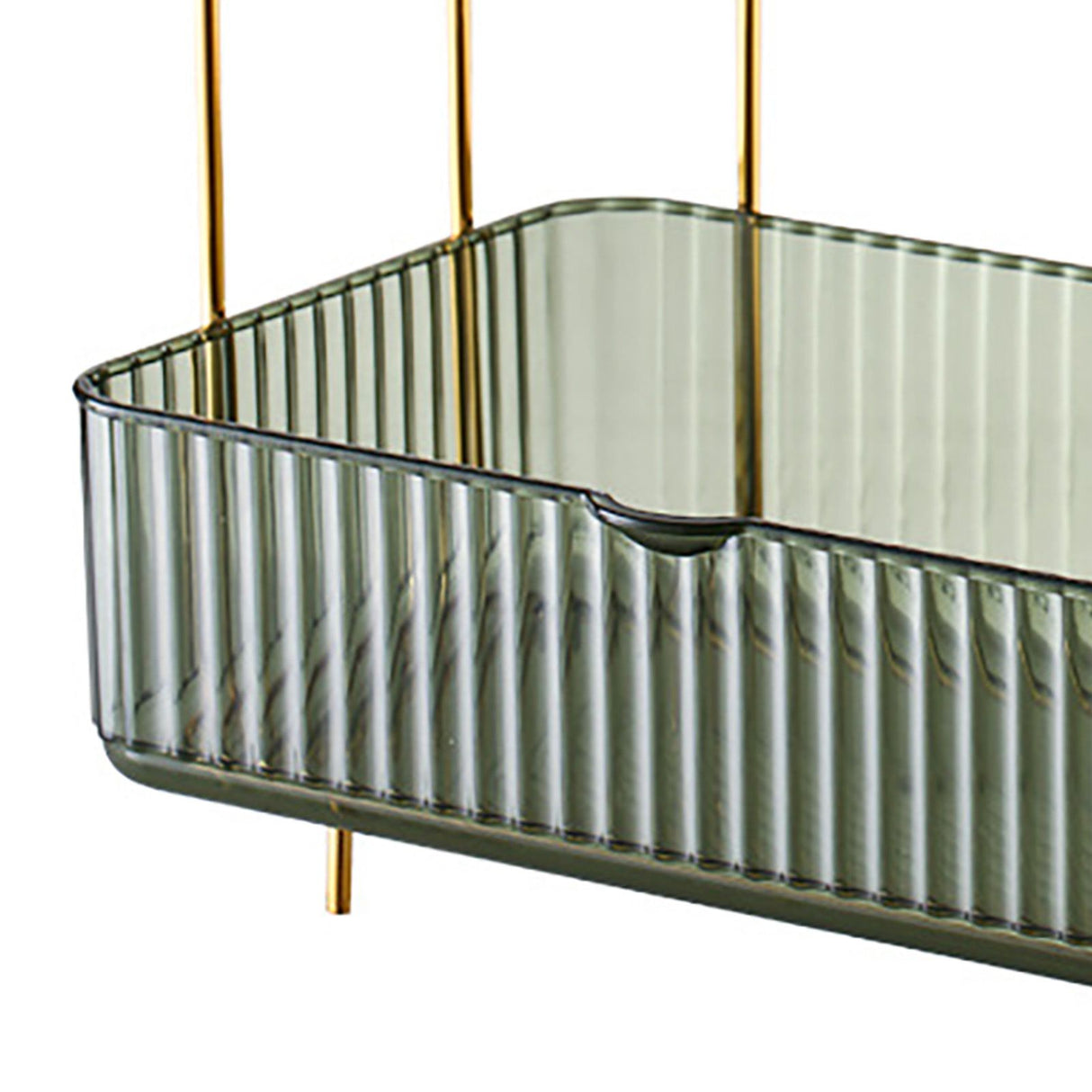 Makeup Organizer 2 Tier Bathroom Countertop Organizer Large Capacity Cosmetic Holder Shelf for Bedroom Dresser Green