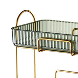 Makeup Organizer 2 Tier Bathroom Countertop Organizer Large Capacity Cosmetic Holder Shelf for Bedroom Dresser Green - Extra Image