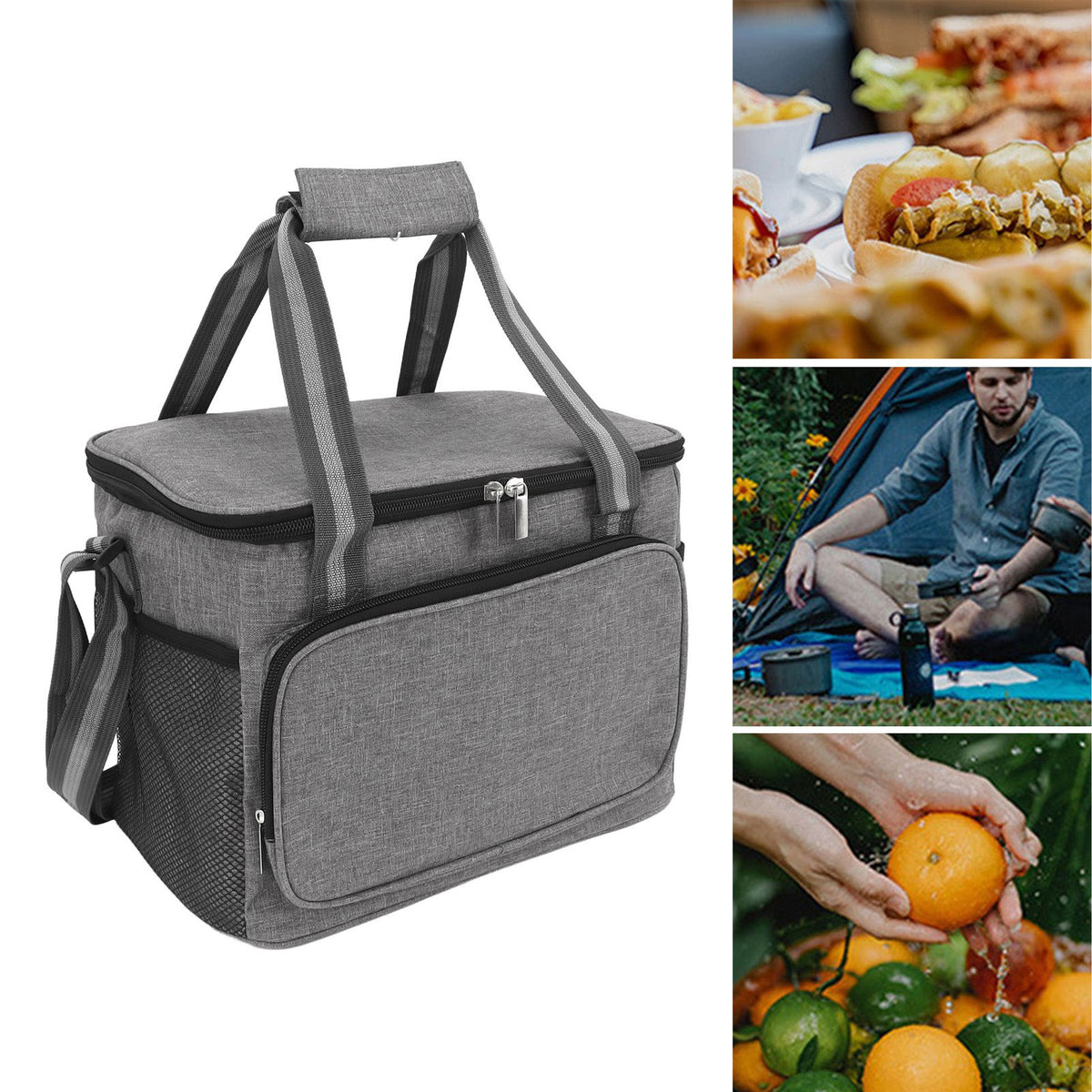 12L Insulated Bag Portable Insulated Food Delivery Bag Leakproof Thermal Bag for Camping Travel Picnic Party