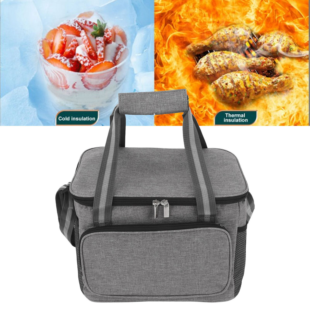 12L Insulated Bag Portable Insulated Food Delivery Bag Leakproof Thermal Bag for Camping Travel Picnic Party