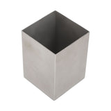 Pencil Cup 304 Stainless Steel Pencil Holder Thicken Durable Rectangular Pencil Cup for Office Dormitory School Desktop Silver - Close-Up Angle