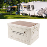 Collapsible Camping Storage Box Pulley Design Waterproof 5 Sides Opening Camping Folding Storage Bins for Car Outdoor White - Extra Image
