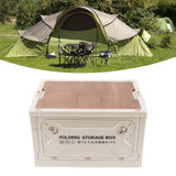 Collapsible Camping Storage Box Pulley Design Waterproof 5 Sides Opening Camping Folding Storage Bins for Car Outdoor White