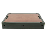 Collapsible Camping Storage Box Pulley Design Waterproof 5 Sides Opening Camping Folding Storage Bins for Car Outdoor Green - Front View