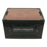Collapsible Camping Storage Box Pulley Design Waterproof 5 Sides Opening Camping Folding Storage Bins for Car Outdoor Green