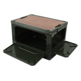 Collapsible Camping Storage Box Pulley Design Waterproof 5 Sides Opening Camping Folding Storage Bins for Car Outdoor Green