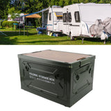 Collapsible Camping Storage Box Pulley Design Waterproof 5 Sides Opening Camping Folding Storage Bins for Car Outdoor Green