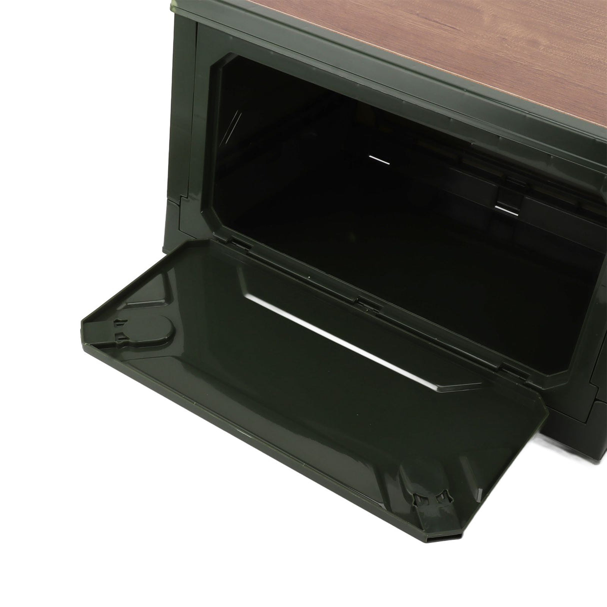 Collapsible Camping Storage Box Pulley Design Waterproof 5 Sides Opening Camping Folding Storage Bins for Car Outdoor Green