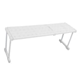 Expandable Shelf Stackable 121lb Load Bearing Divider Storage Rack for Closet Cabinet Cupboard Length 67‑88cm / 26.4‑34.6in - Rear View