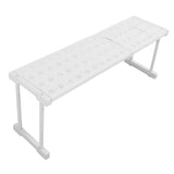 Expandable Shelf Stackable 121lb Load Bearing Divider Storage Rack for Closet Cabinet Cupboard Length 67‑88cm / 26.4‑34.6in - Close-Up Angle
