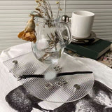 Clear Vanity Tray Transparent Acrylic Simple Modern Style Widely Used Coffee Table Tray for Family Office Cafe Bar U Shape 26x20x3.5cm - 45-Degree Angle